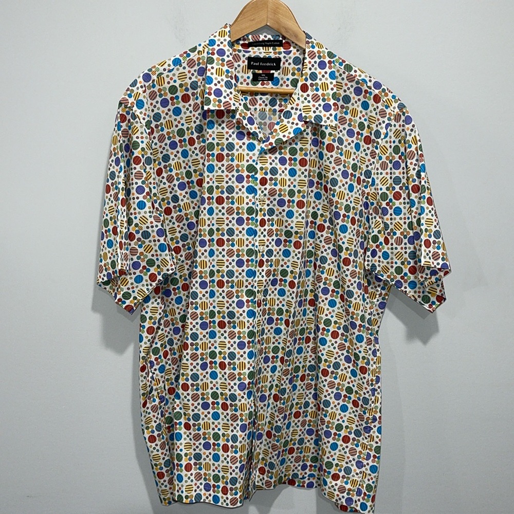 Paul Frederick short sleeve shirt size XXL classic fit cotton multicolor casual